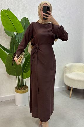 ست بالاتنه و پائین تنه حجاب قهوه ای زنانه Anvelop Tesettür Diyarı - کد 842130356