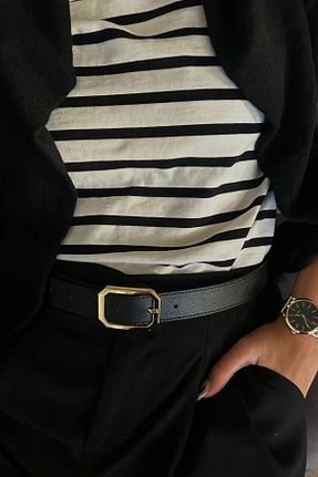 کمربند مشکی زنانه چرم مصنوعی keisy - کد 892343565