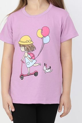ست بالاتنه و پائین تنه بنفش بچه گانه پنبه ای e-çocuk - کد 937242833