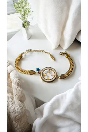 دستبند استیل (فولاد) خاکی زنانه استیل ضد زنگ İNN JEWELLERY - کد 937229598