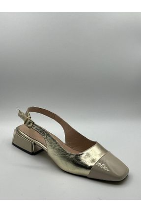 کفش کژوال طلائی زنانه چرم خالص NEWGÜLTEKİN - کد 937254014
