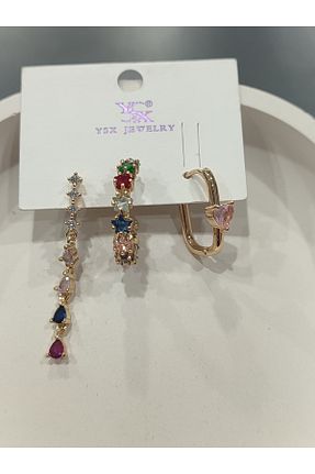 گوشواره جواهر زرد مروارید Bijutek - کد 937234981