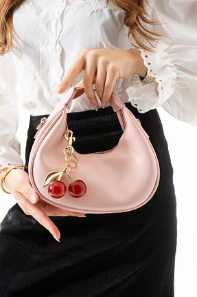 کیف دوشی صورتی زنانه چرم مصنوعی mèche atelier since 2024 - کد 937259163