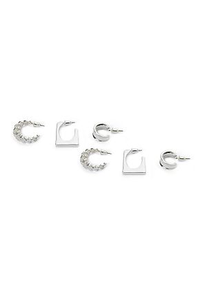 گوشواره جواهر طوسی فلزی Twist - کد 920595982