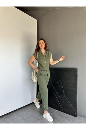 ست بالاتنه و پائین تنه رنگی زنانه بافتنی Zerrincan Giyim - کد 937312155