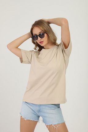 تیشرت بژ زنانه Relaxed onetwothree - کد 937329548