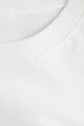تیشرت سفید زنانه اورسایز H&M - کد 937363251
