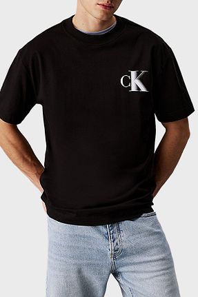 تیشرت مشکی مردانه Fitted Calvin Klein - کد 927599711