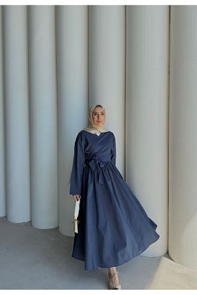 ست بالاتنه و پائین تنه حجاب سرمه ای زنانه اورسایز By Merve Serin - کد 938395032