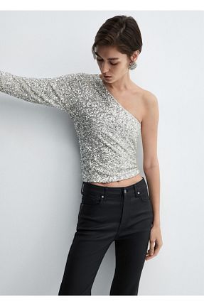 شلوار جین مشکی زنانه جاگر MANGO - کد 763216340