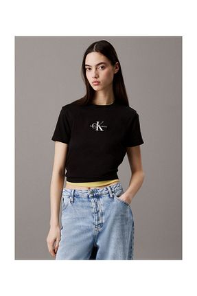 تیشرت مشکی زنانه Fitted Calvin Klein - کد 798196762
