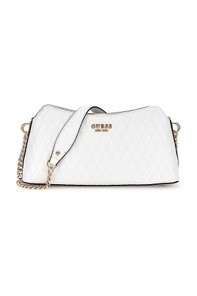 کیف دوشی سفید زنانه چرم مصنوعی Guess - کد 905534075
