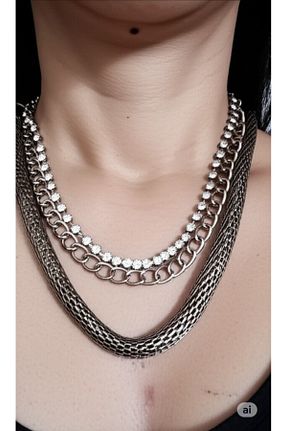 گردنبند جواهر طوسی زنانه فلزی Mimi Aksesuar - کد 934963771