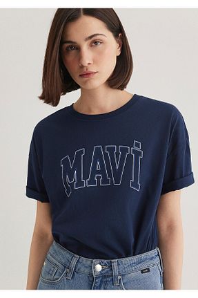 تیشرت سرمه ای زنانه یقه دوچرخه Mavi - کد 641619981