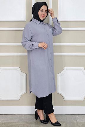 پیراهن حجاب طوسی زنانه رگولار PYS - کد 934982573