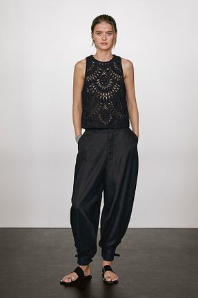 بلوز مشکی زنانه ساده Massimo Dutti - کد 934990247