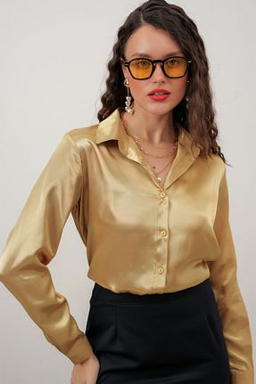 پیراهن طلائی زنانه اورسایز Merterium - کد 902913822