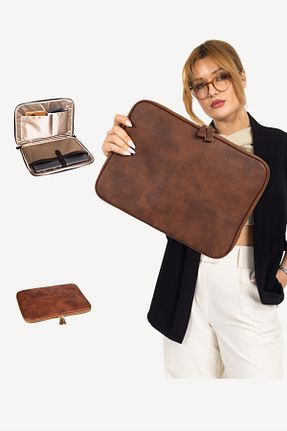 کیف لپ تاپ و مدارک قهوه ای زنانه چرم مصنوعی mussen - کد 903286837