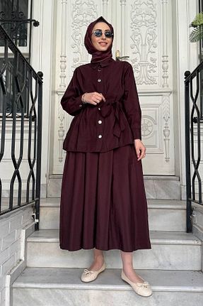کت حجاب قهوه ای زنانه رگولار Ceremony - کد 936139671
