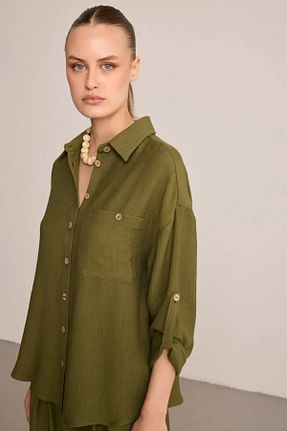 پیراهن خاکی زنانه رگولار Gusto - کد 935010117