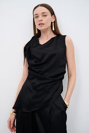 بلوز مشکی زنانه ساده Love My Body - کد 935013836