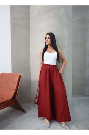 شلوار زرشکی زنانه بافتنی Hatun Atila - کد 935025184