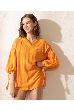 تونیک نارنجی زنانه بافتنی Yargıcı - کد 279515250