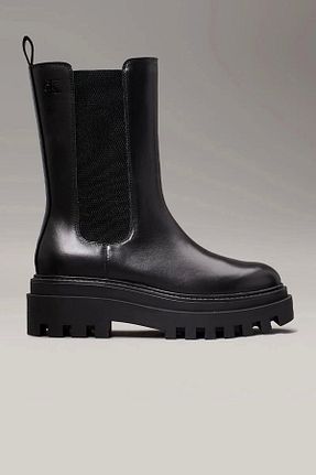 بوت / نیم بوت مشکی زنانه چرم خالص Calvin Klein - کد 853783372
