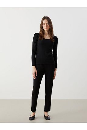 شلوار مشکی زنانه الاستین LC Waikiki - کد 935030875