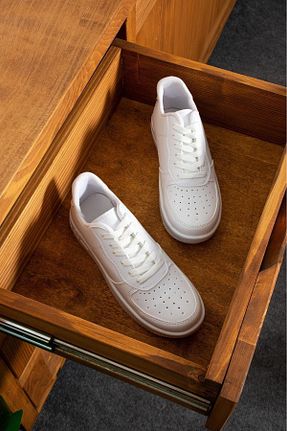 کفش اسنیکر سفید زنانه بند دار galya shoes - کد 383521510