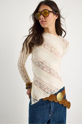بلوز بژ زنانه Straight Bianco Lucci - کد 935030573