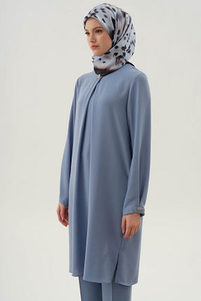 تونیک حجاب آبی زنانه پلی استر Tuğba - کد 936146772