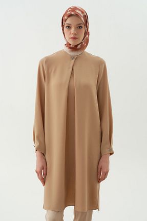 تونیک حجاب بژ زنانه پلی استر Tuğba - کد 936146815