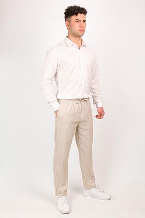 شلوار پارچه ای بژ مردانه بلند EXPIER - کد 932108516