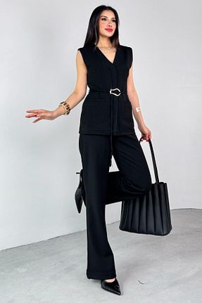 ست بالاتنه و پائین تنه مشکی زنانه پنبه ای Cappmoda - کد 935114522