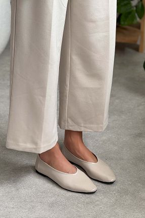بابت بژ زنانه چرم مصنوعی NİŞANTAŞI SHOES - کد 935052714