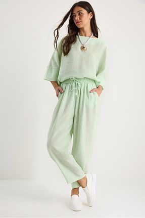 ست بالاتنه و پائین تنه سبز زنانه بافتنی Bianco Lucci - کد 935053454