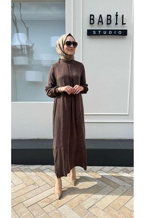 لباس حجاب قهوه ای زنانه رگولار Almarwah Black - کد 935387824