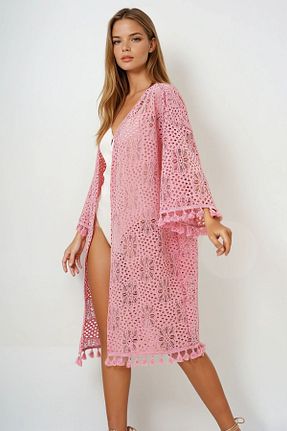 کیمونو و کافتان صورتی زنانه پلی استر VAGGON - کد 935135308