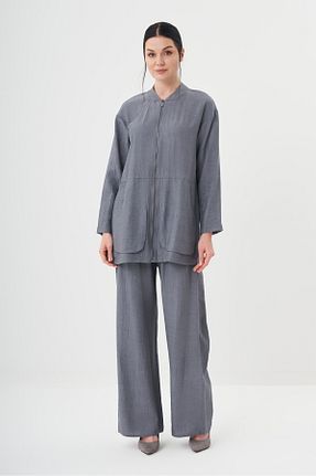 ست بالاتنه و پائین تنه حجاب طوسی زنانه Flare Jupe - کد 935128367
