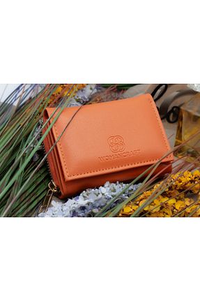کیف پول نارنجی زنانه ابعاد کوچک Womancraft - کد 935388408