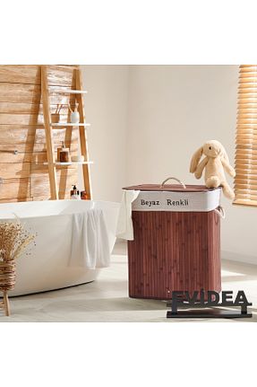 سبد لباس قهوه ای بامبو Deco&Style - کد 935407690