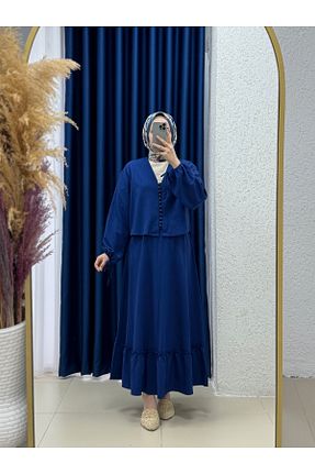 ست بالاتنه و پائین تنه حجاب سرمه ای رگولار Ebrar Store - کد 926944108