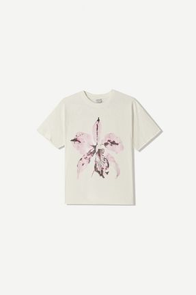 تیشرت قرمز زنانه یقه دگاژه Bershka - کد 935425522