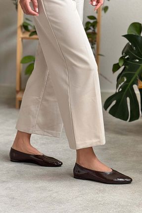 بابت قهوه ای زنانه چرم مصنوعی NİŞANTAŞI SHOES - کد 935052777