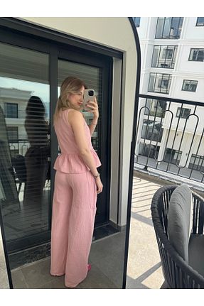 ست بالاتنه و پائین تنه صورتی زنانه بافت SARRASSCO - کد 936201881