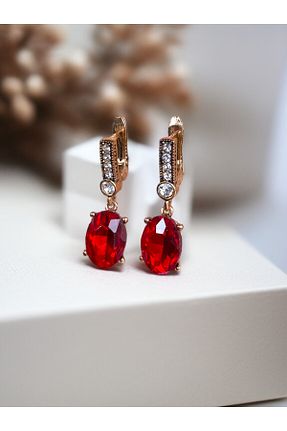 گوشواره جواهر قرمز زیرکن FAYRA ACCESSORIES - کد 925115982