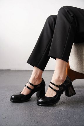 کفش پاشنه بلند کلاسیک مشکی زنانه چرم MODAADAM - کد 935285369