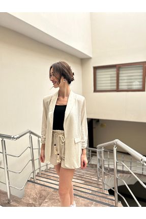 ست بالاتنه و پائین تنه بژ زنانه بافتنی Whıte Aura - کد 935280779