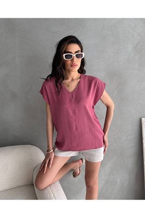 بلوز صورتی زنانه ساده Maison La Femme - کد 935261350